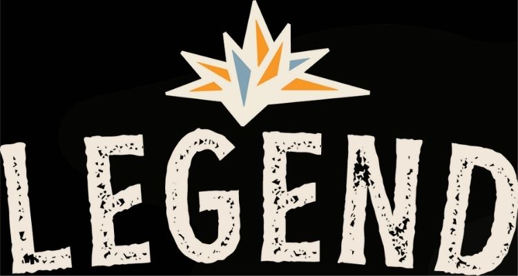 Legend cannabis logo featuring bold lettering and abstract rosin spark symbol – solventless concentrate and infused pre-roll brand by TerrAscend in New Jersey.
