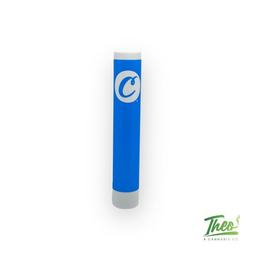The official blue packaging of a Cookies pre-roll product