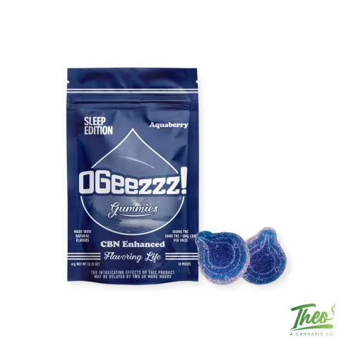 OGeez Aquaberry CBN enhanced gummies 100mg 2:1 CBN edible at Theo Franklin Park NJ