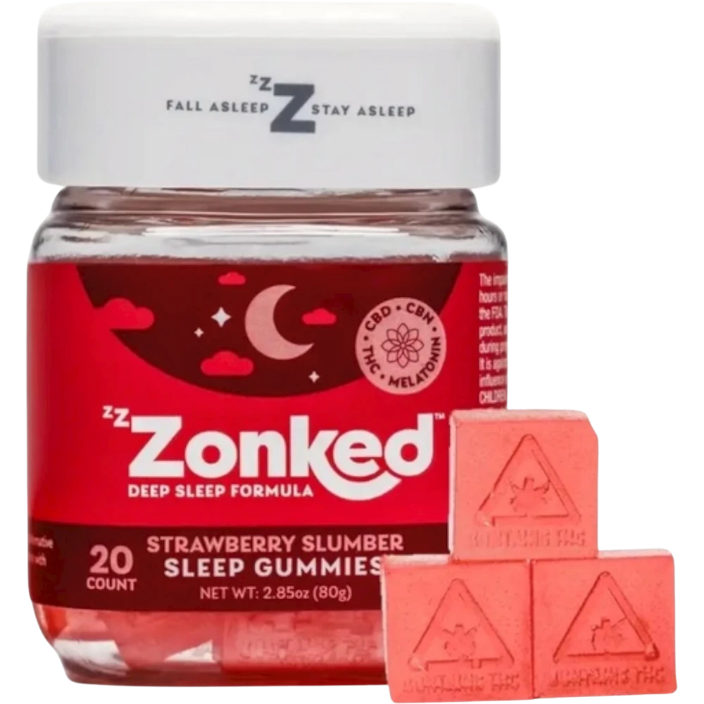 Zzzonked Strawberry Slumber sleep gummies jar featured by Theo budtenders in Franklin Park NJ