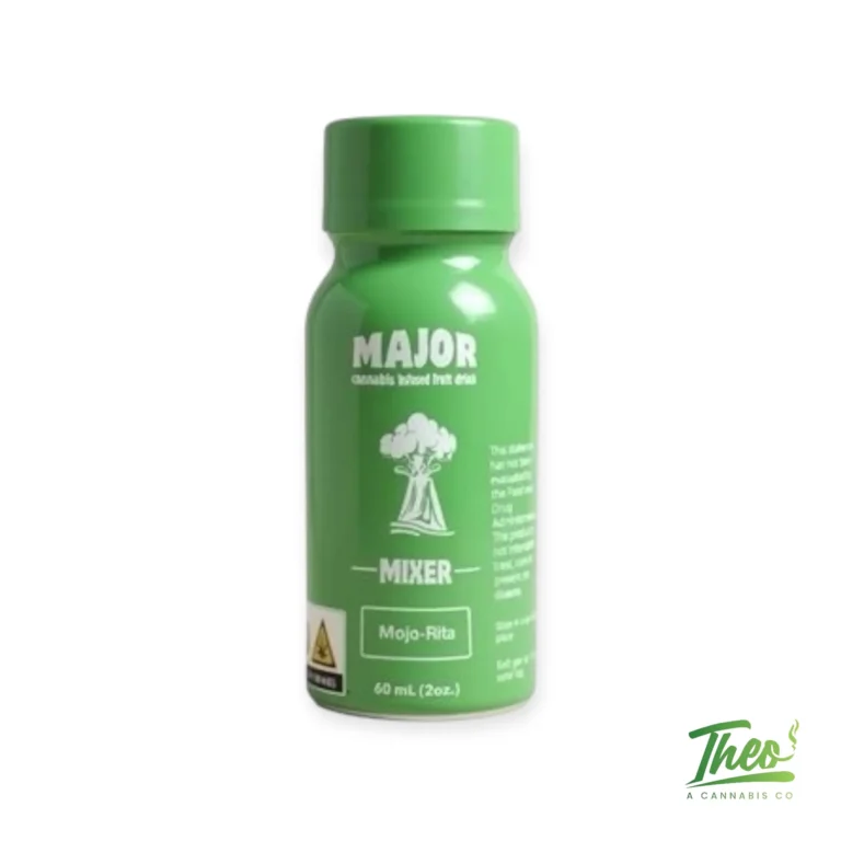 Bottle of Major Mojo-Rita 100mg THC beverage mixer, one of the best cannabis drinks in Franklin Park, NJ.
