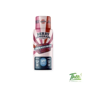 Journeyman Berry Lemonade 100mg THC syrup bottle available at Theo, your shop for cannabis drinks in Franklin Park, NJ.