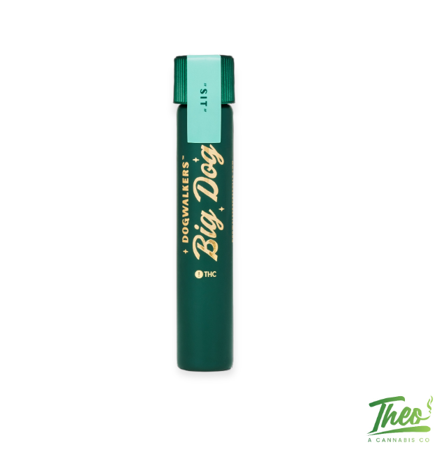 Dogwalkers Big Dog Cranberry Z pre-roll cannabis joint tube featuring premium indica flower pre-roll from Theo Cannabis Co.