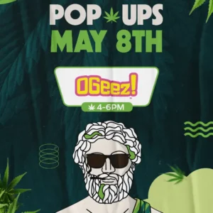 Theo Cannabis pop-up event May 8 featuring OGeez edibles brand from 4 to 6 PM at Franklin Park NJ dispensary