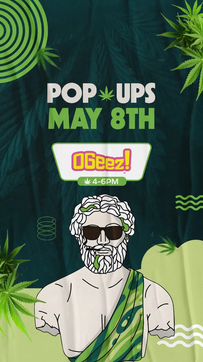 Theo Cannabis pop-up event May 8 featuring OGeez edibles brand from 4 to 6 PM at Franklin Park NJ dispensary