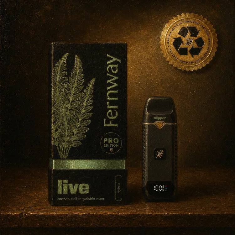 Fernway Live Hybrid Pro Edition cannabis oil recyclable vape — all-in-one vape available at Theo dispensary in Franklin Park NJ
