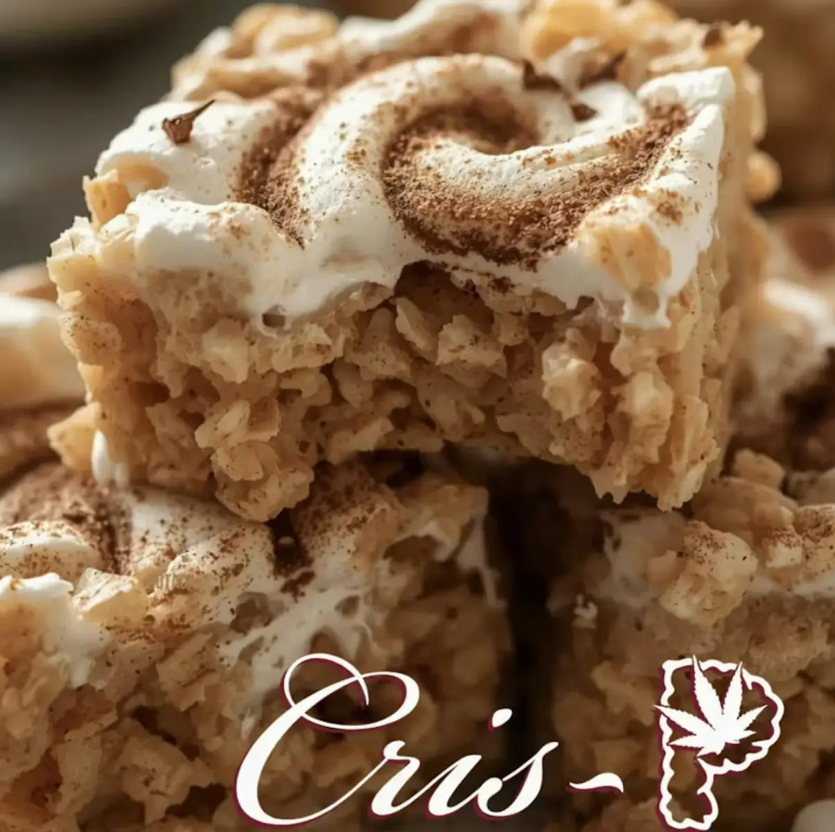 Cris-P Churro Latte cannabis-infused cereal bar with whipped topping and cinnamon swirl