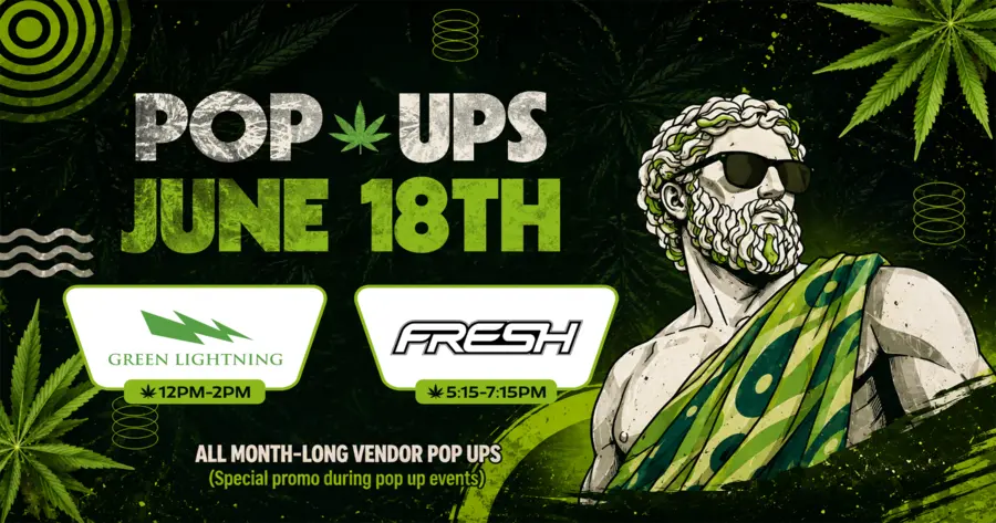 Green Lightning and Fresh pop-up experience at Theo highlighting featured products, vendor interaction, and a welcoming in-store brand activation