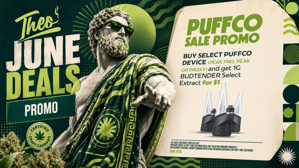 Vallejo Relief Center June promo — buy a Puffco Peak Pro, Peak, or Proxy and get 1g Budtender Select Extract for $1 in Vallejo CA