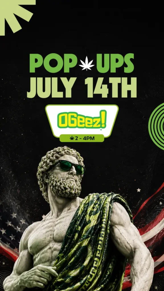 July 14th OGeez! edibles pop-up from 2 to 4 PM at Theo Cannabis dispensary in Franklin Park NJ
