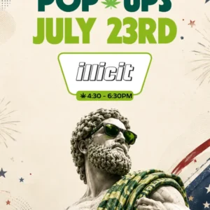 Theo Cannabis in Franklin Park NJ hosts an Illicit pop-up on July 23rd, 4:30 to 6:30 PM