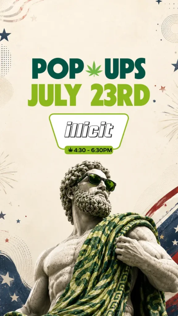 Theo Cannabis in Franklin Park NJ hosts an Illicit pop-up on July 23rd, 4:30 to 6:30 PM