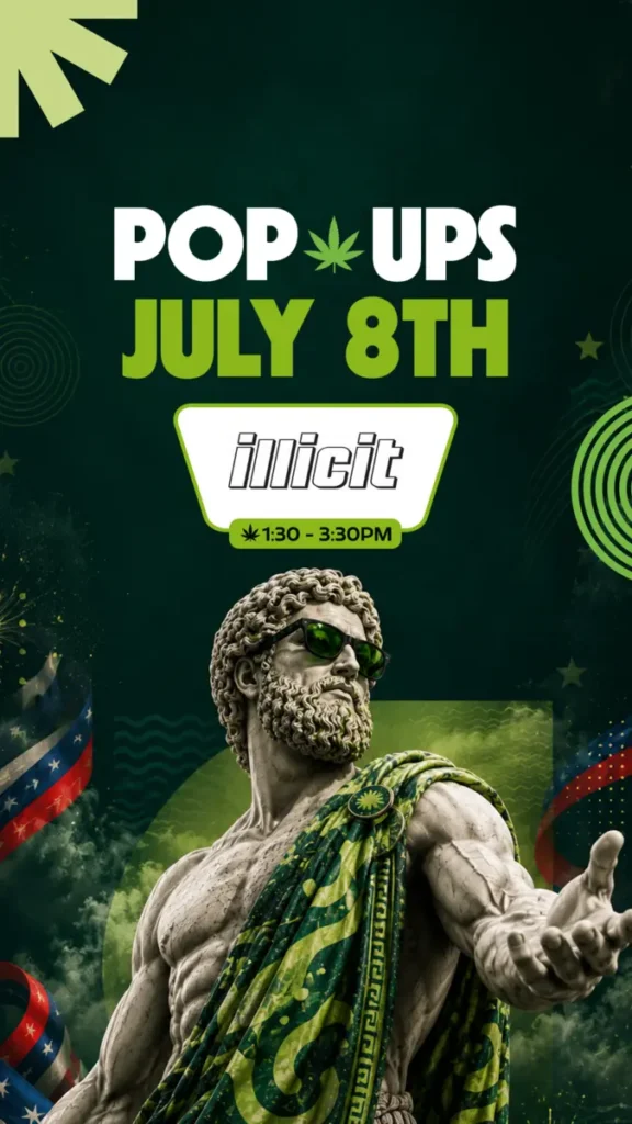 Illicit brand takes over Theo Cannabis in Franklin Park NJ with a July 8th pop-up, 1:30 to 3:30 PM