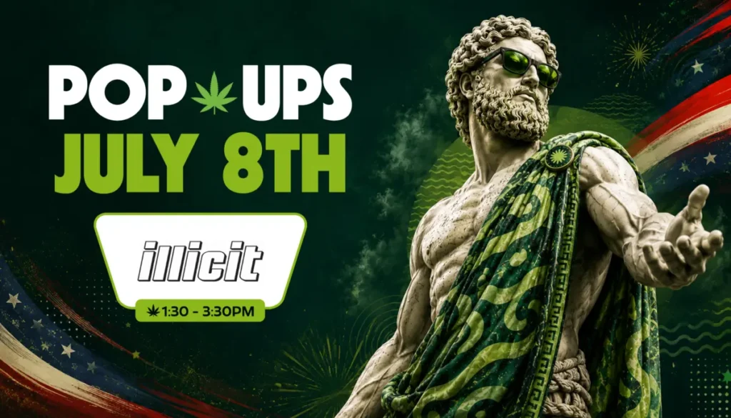 Meet the Illicit crew at Theo Cannabis dispensary in Franklin Park NJ on July 8th from 1:30 to 3:30 PM