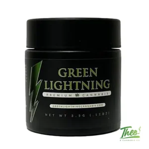 Green Lightning Super Boof 3.5g flower jar at Theo Cannabis